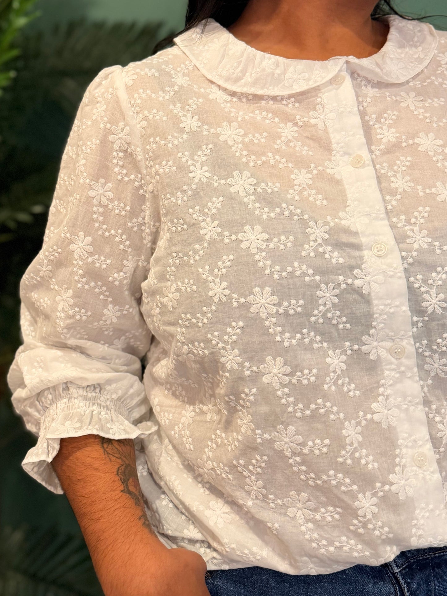 Camisa Branca Bordados Plus