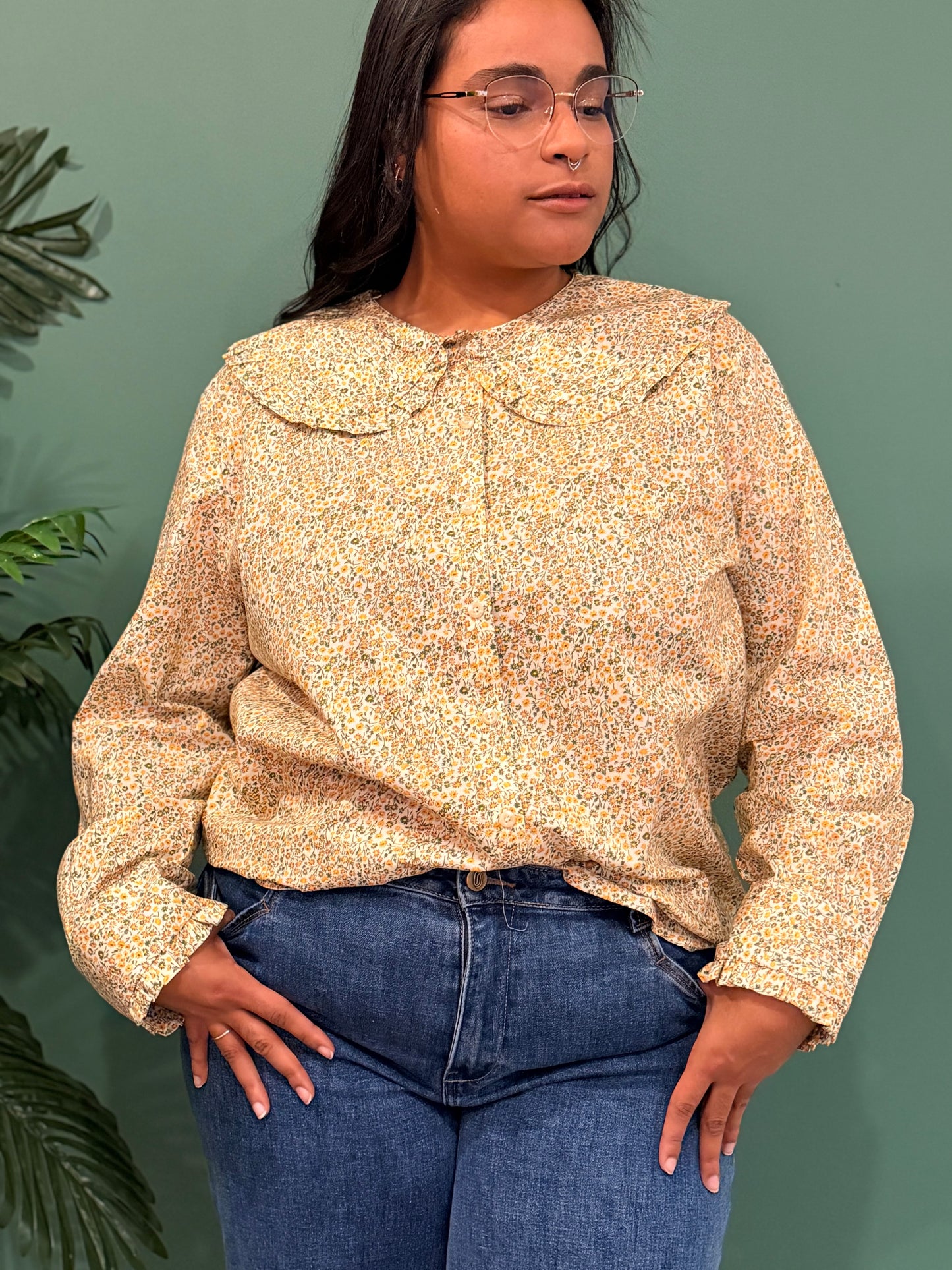 Camisa Gola Bebé Mostarda