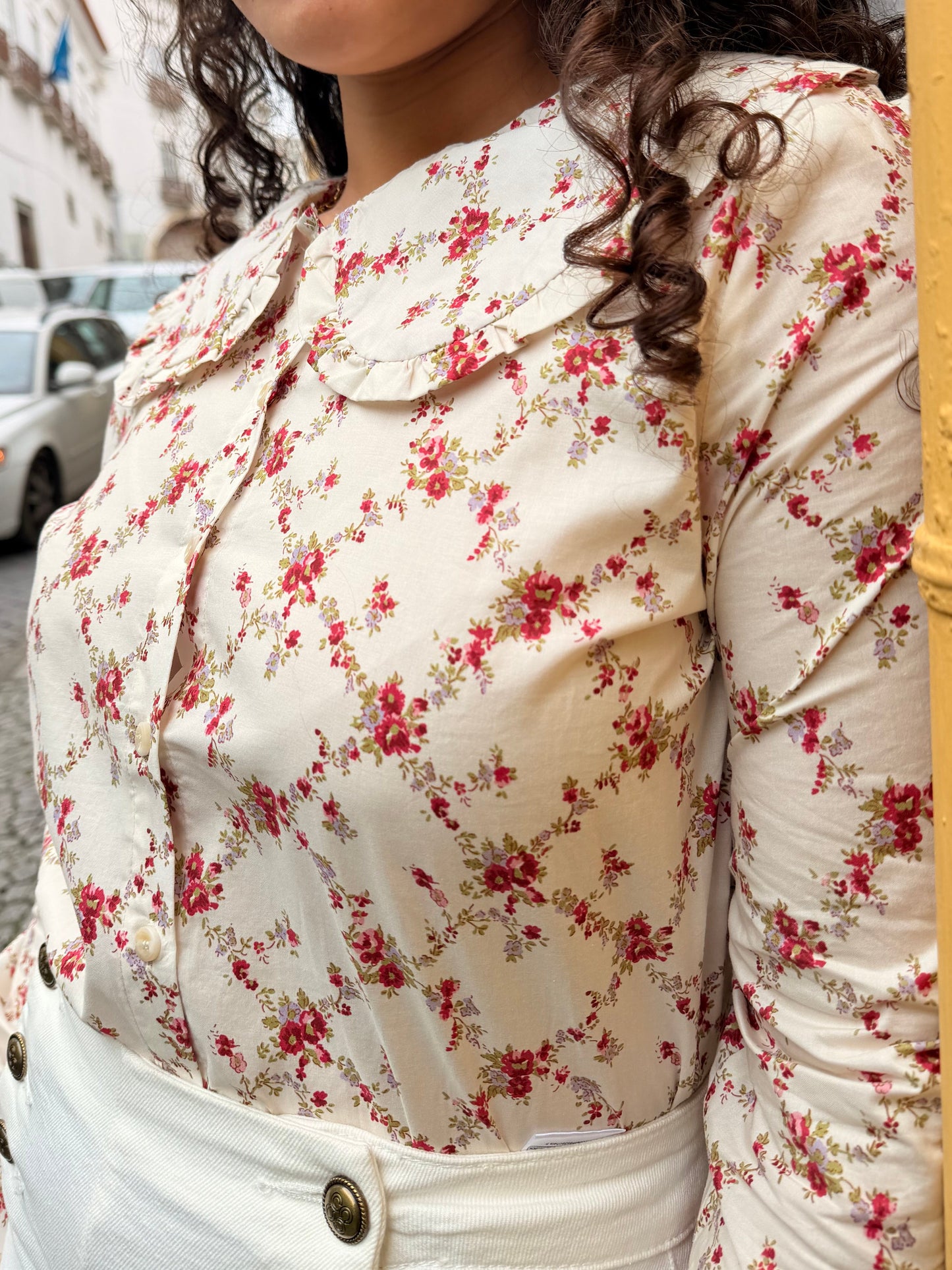 Camisa Flores Gola Bebê