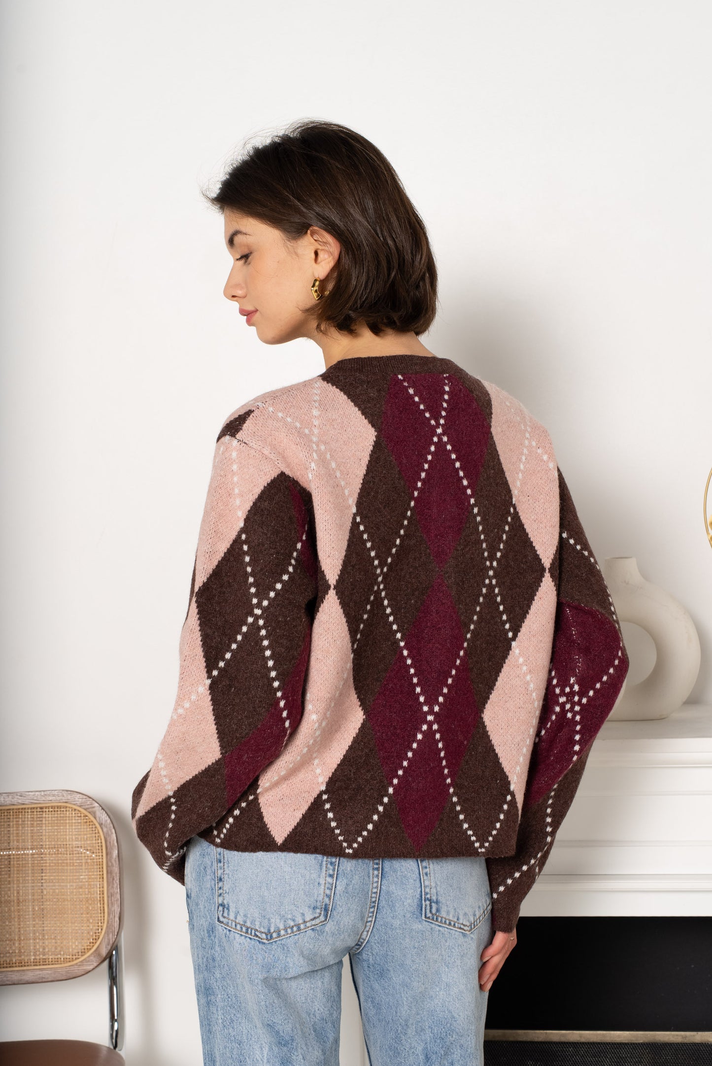 Casaco de Malha Losangos