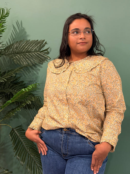 Camisa Gola Bebé Mostarda