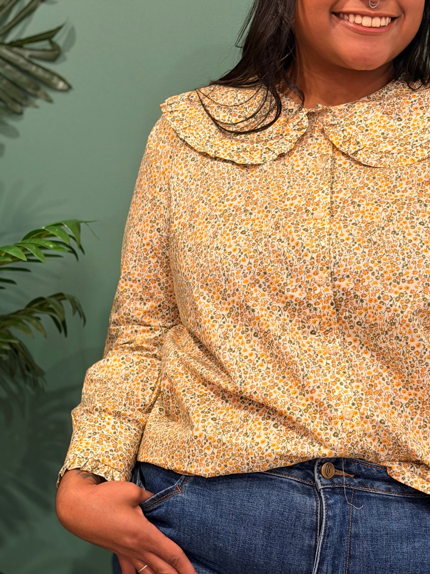 Camisa Gola Bebé Mostarda