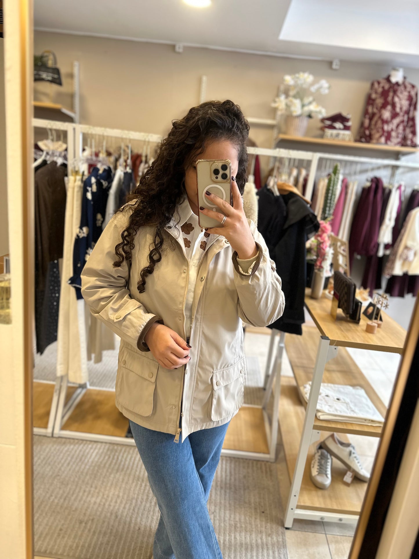 Casaco Creme e Castanho