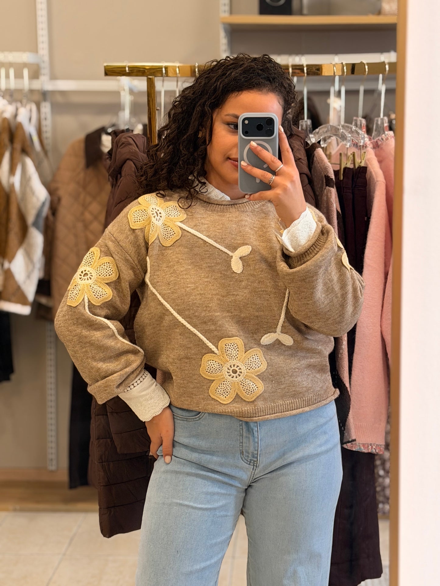 Camisola de Malha Flores