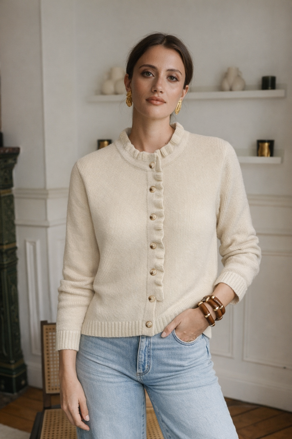 CARDIGÃ MALHA FOLHO