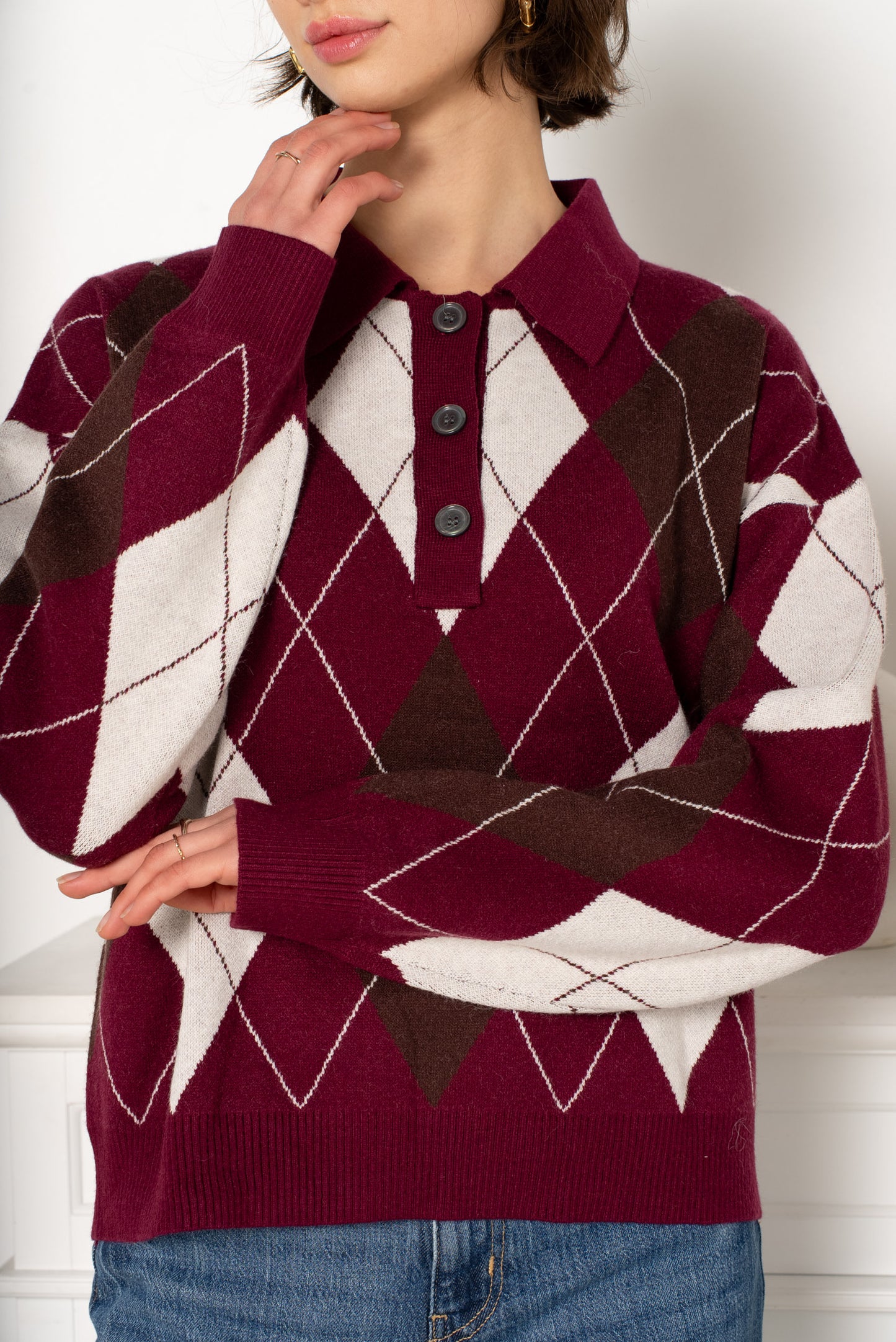 Malha Botões Losangos