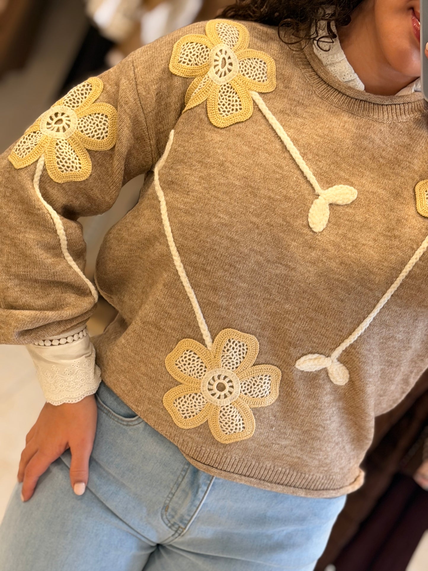 Camisola de Malha Flores