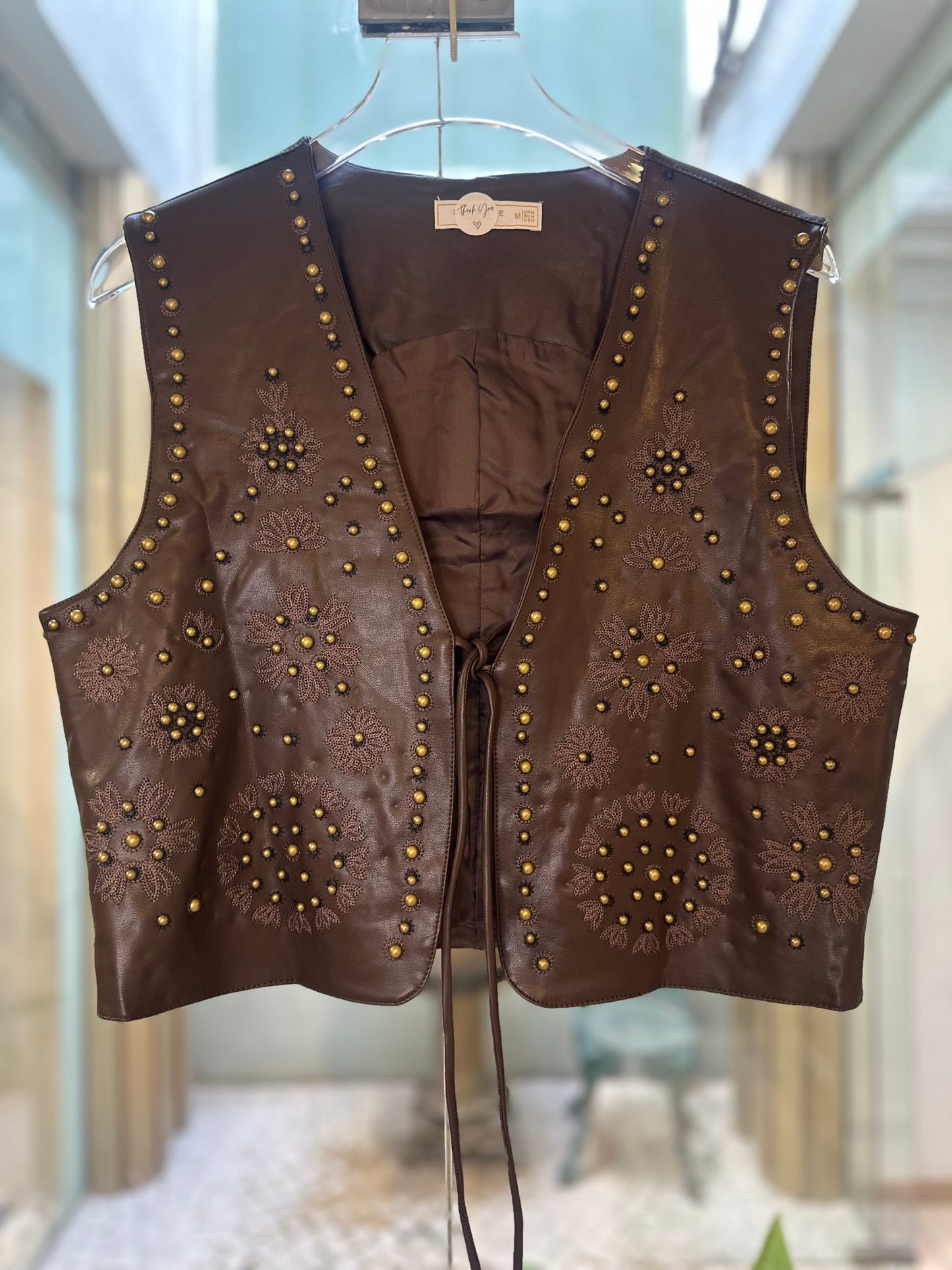 Colete ecopele castanho