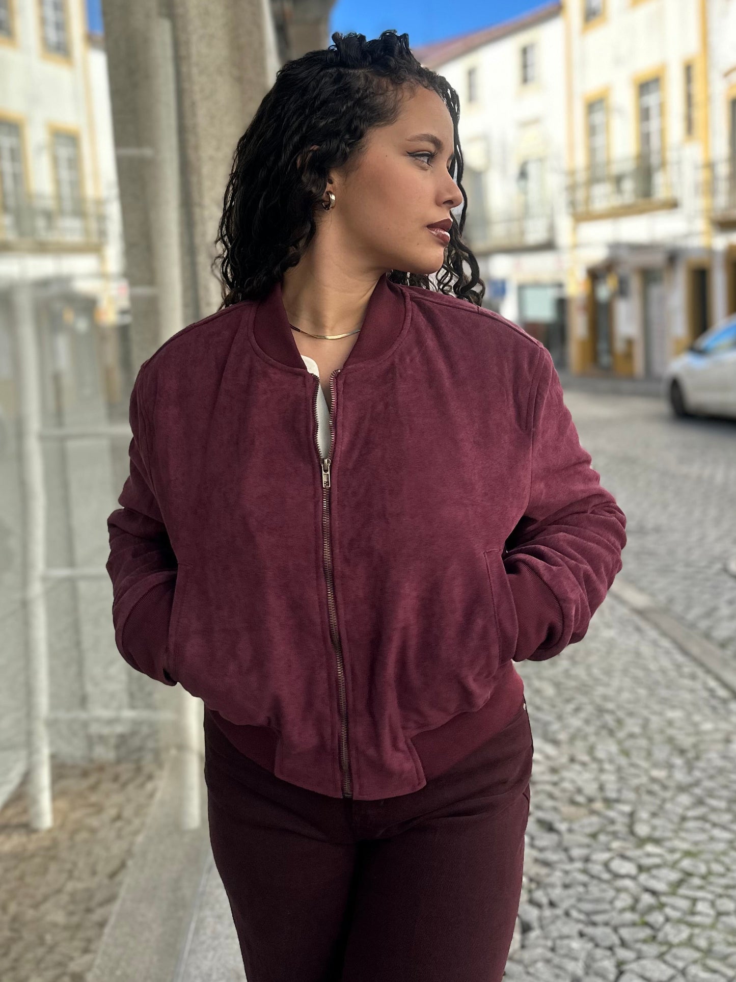 Bomber Efeito Camurça