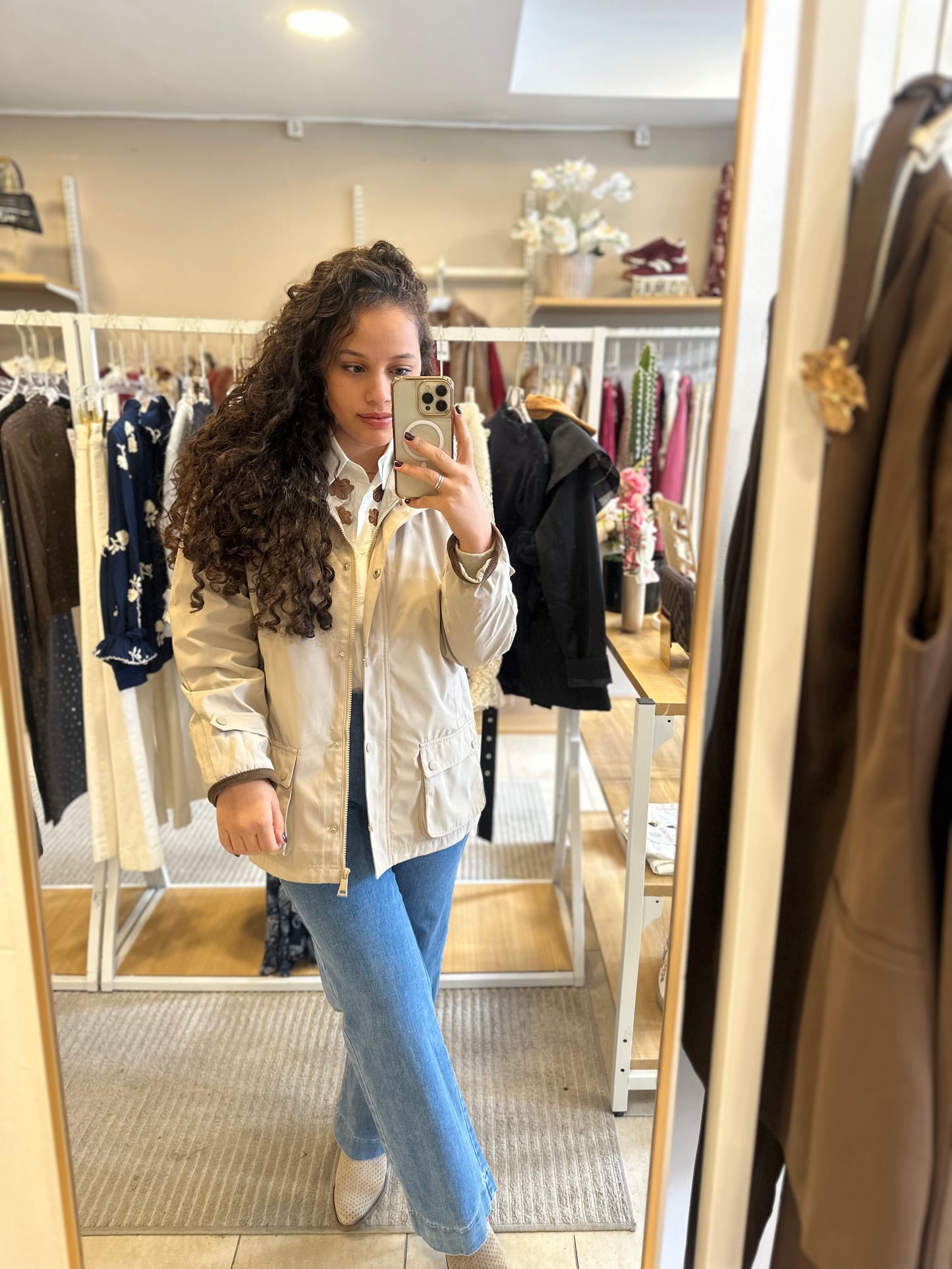 Casaco Creme e Castanho