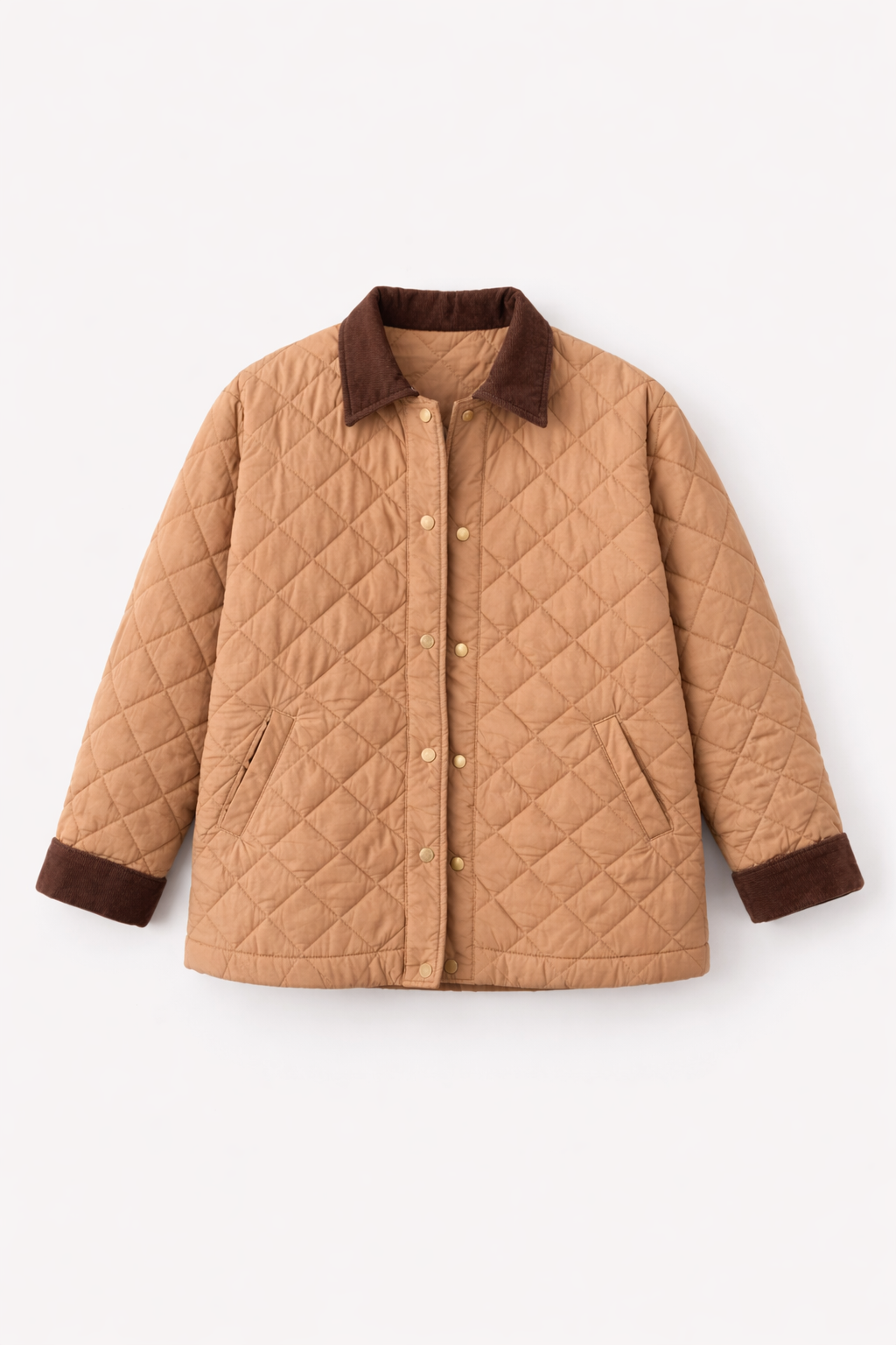 Casaco acolchoado camel