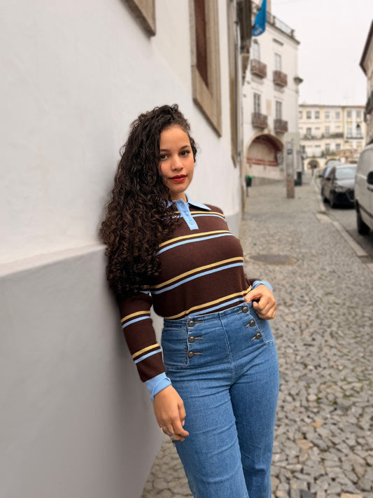 Pullover de Malha Riscas