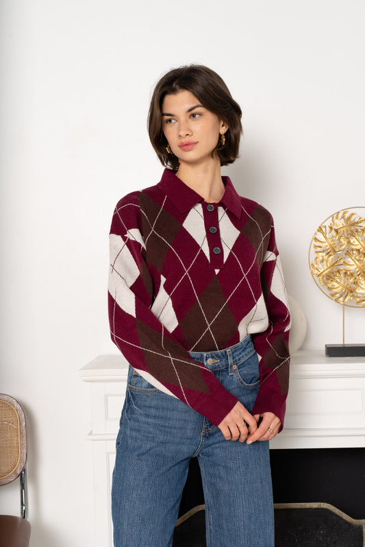 Malha Botões Losangos