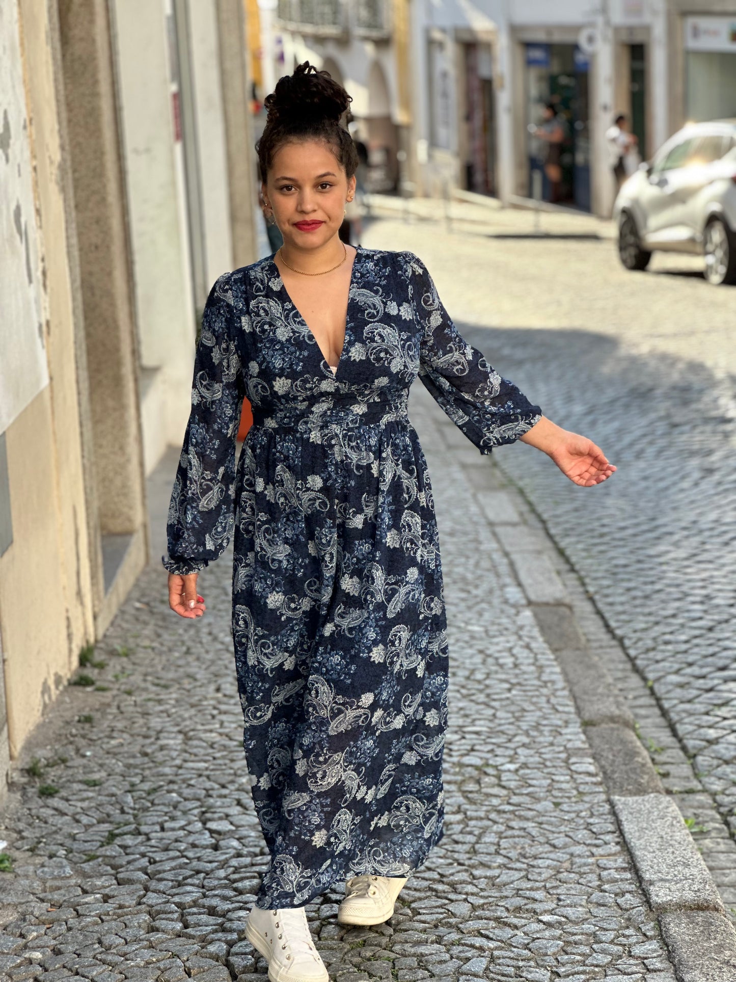 Vestido Estampado Azul