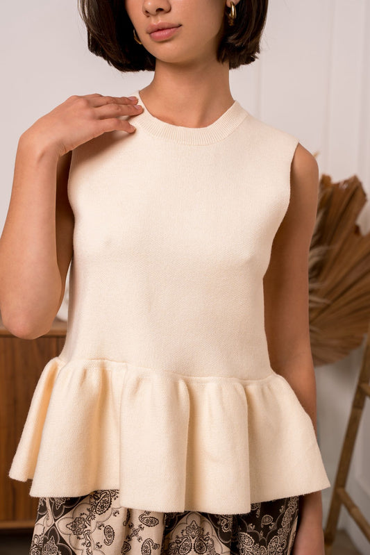 Colete de malha creme